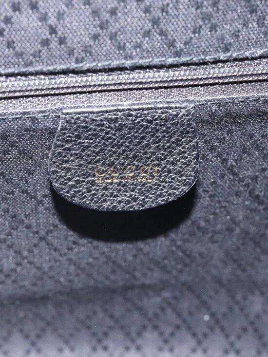 GUCCI Bamboo Backpack Suede Leather Black Auth BA6791 main image 12